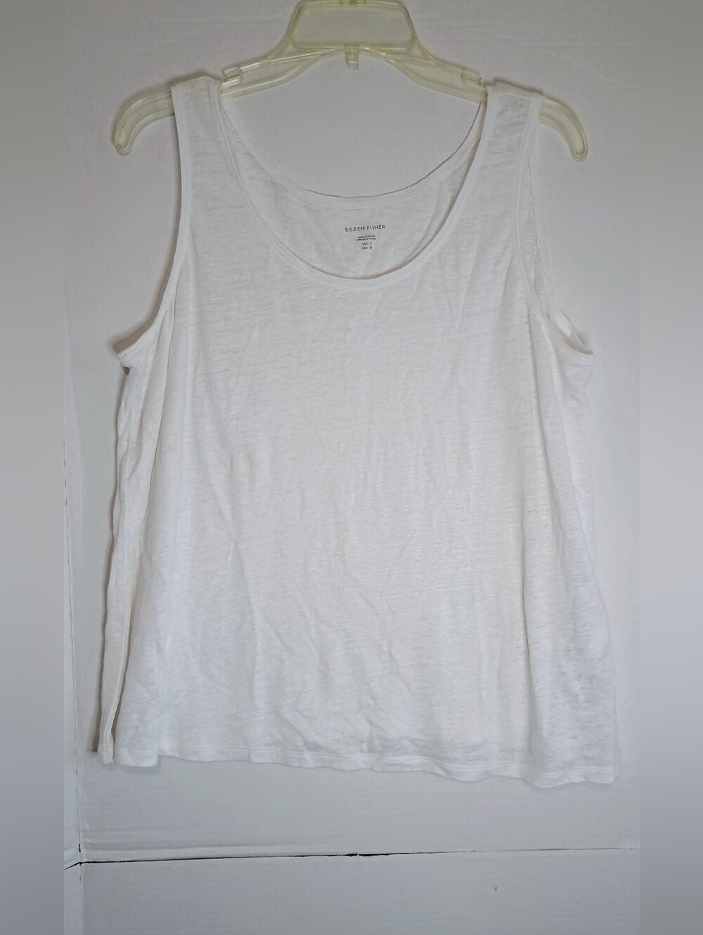 Eileen Fisher 100% Cotton Linen White Tank Top Size Large - Picture 2 of 5